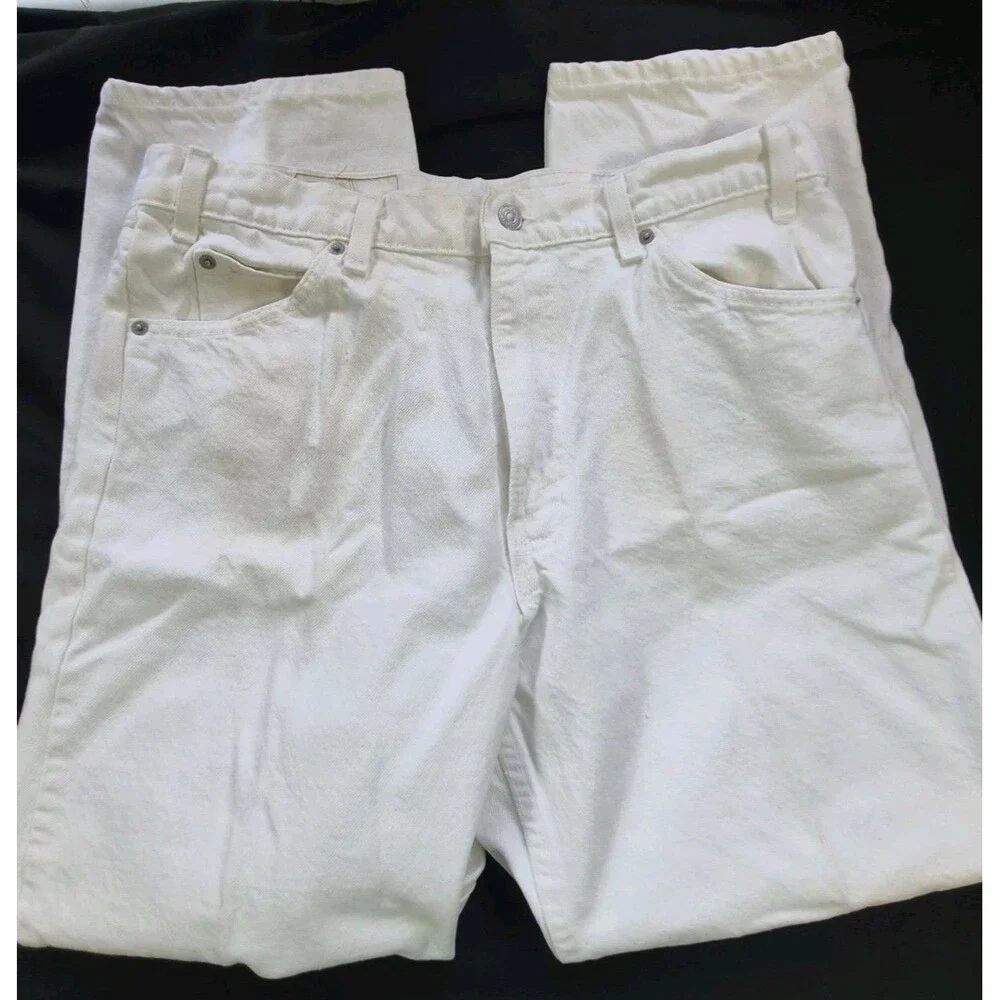Vth 1996 Levi's 550 White Jeans Mens Size 36x30 Relaxed Slight Taper Made In USA